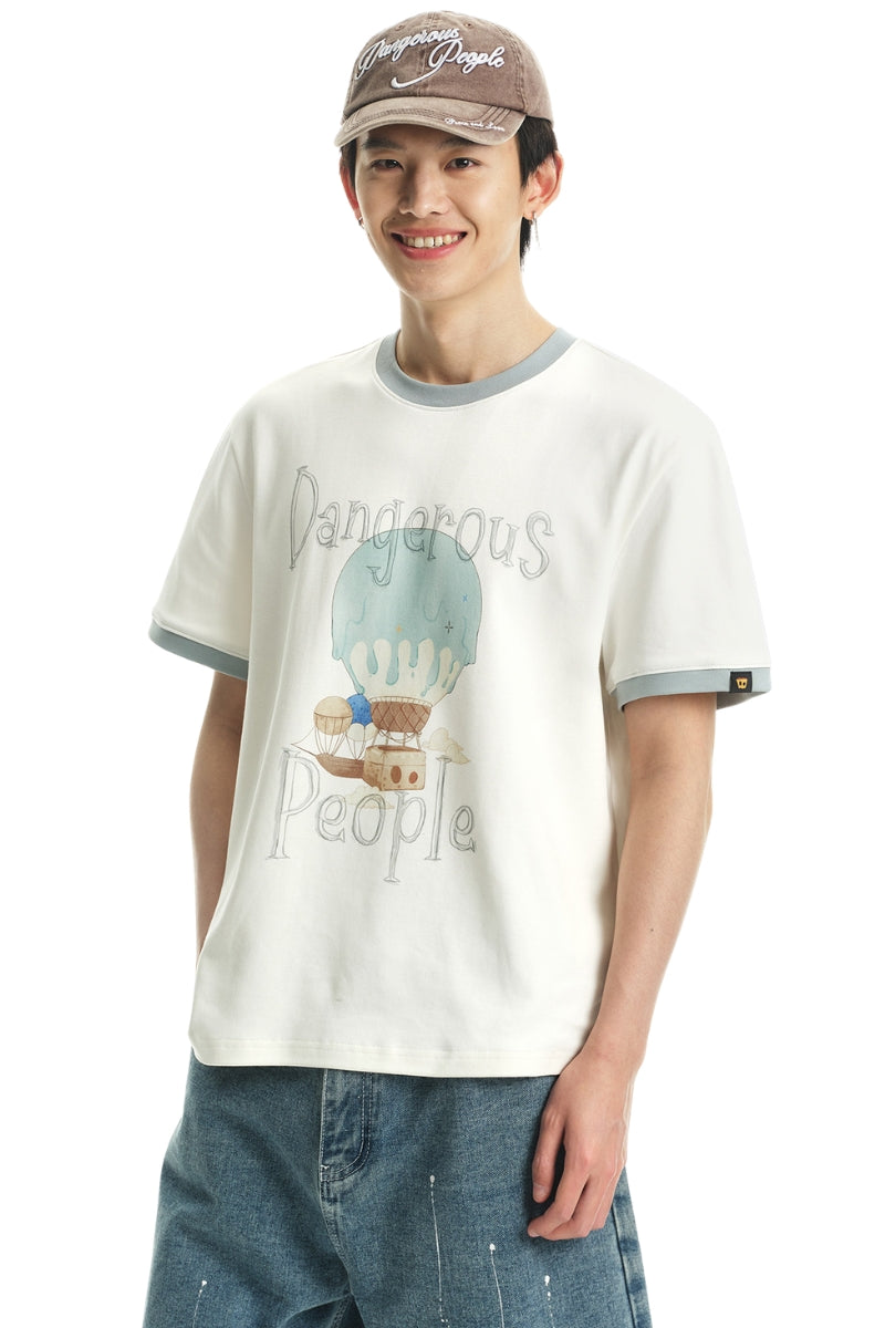 DangerousPeople DSP Color‑Block Ice‑Cream Hot‑Air‑Balloon Cool‑Touch Tee