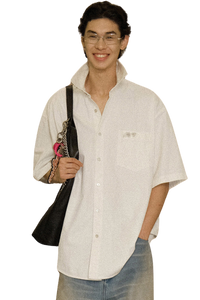 Masonprince Handwritten Label Pima Cotton Short-Sleeved Shirt
