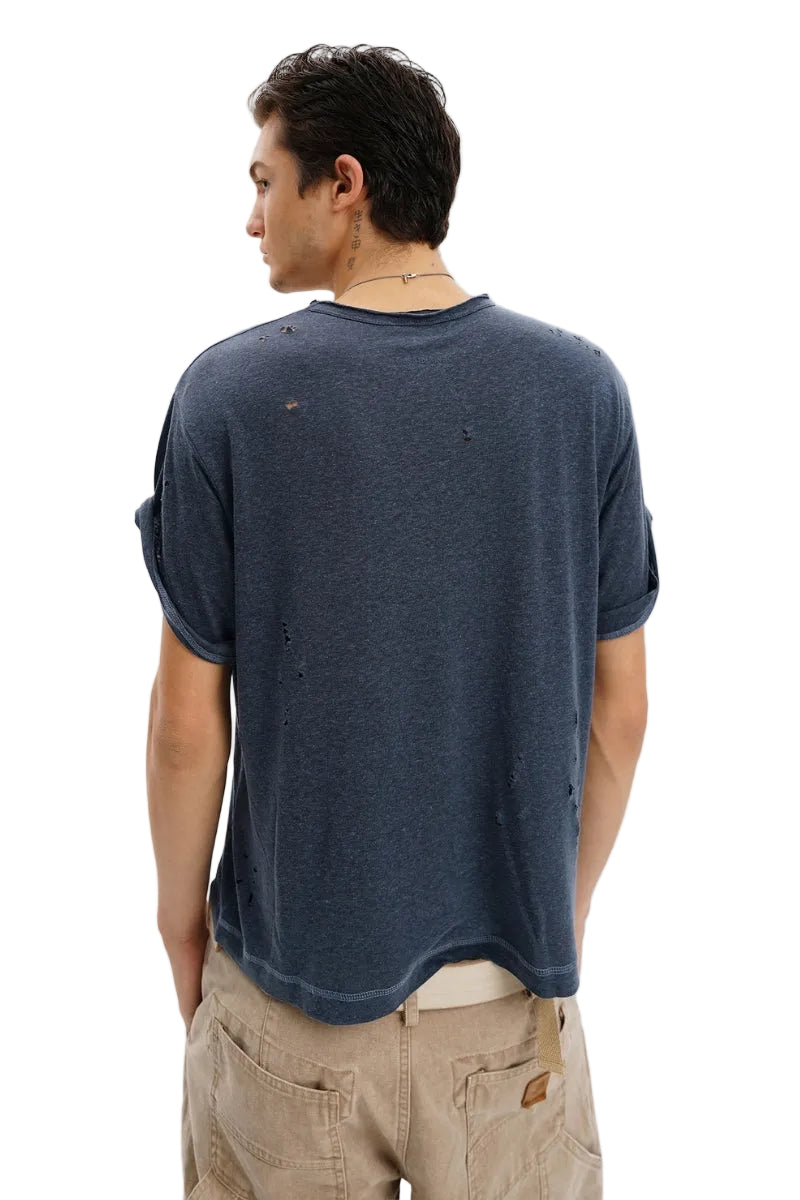 MASONPRINCE Sheer-Texture Tencel Linen Cotton Rip Tee