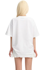 Dangerouspeople DSP Butterfly Paper‑Bag Man Print Cotton Drop‑Shoulder Tee