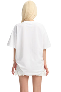 Dangerouspeople DSP Butterfly Paper‑Bag Man Print Cotton Drop‑Shoulder Tee