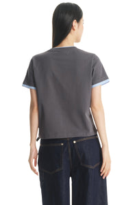 DangerousPeople DSP｜Color‑Block Splicing Hand‑Drawn Bear Print Sorona Quick‑Dry T‑Shirt
