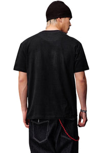 MEDM Sticker Label Patch Embroidery Unisex Cotton T-Shirt