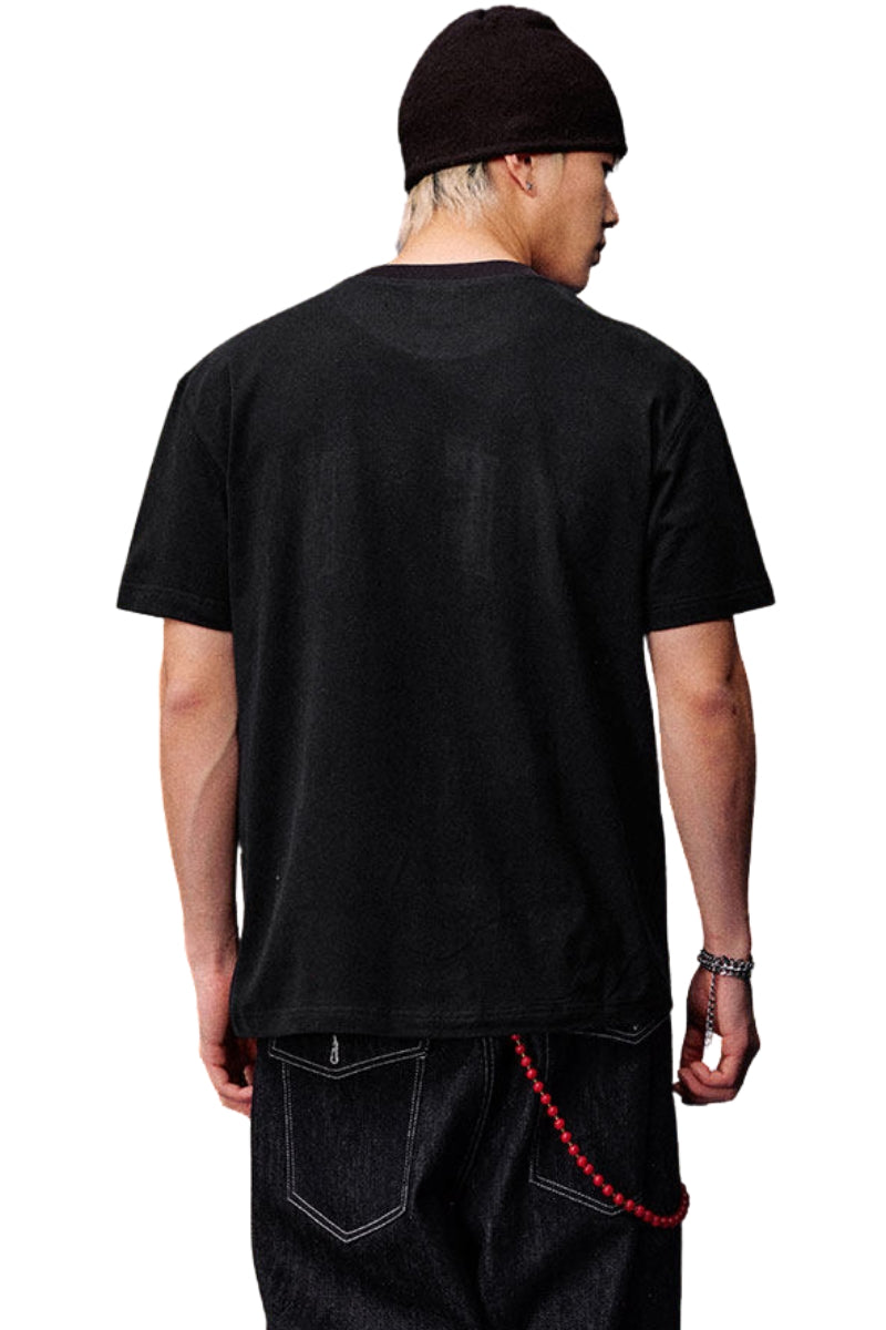 MEDM Sticker Label Patch Embroidery Unisex Cotton T-Shirt