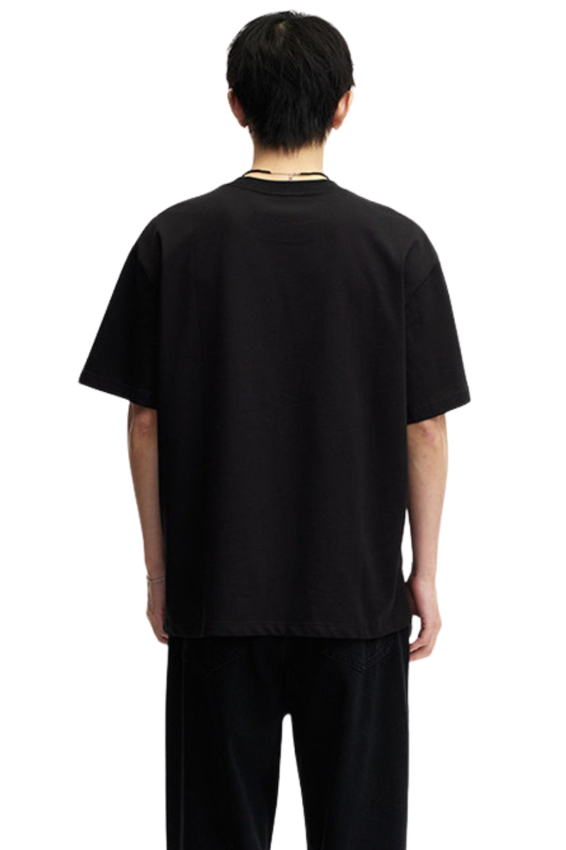 Dangerouspeople DSP Gradient Letter Print T‑Shirt Summer Unisex Couple Streetwear Tee
