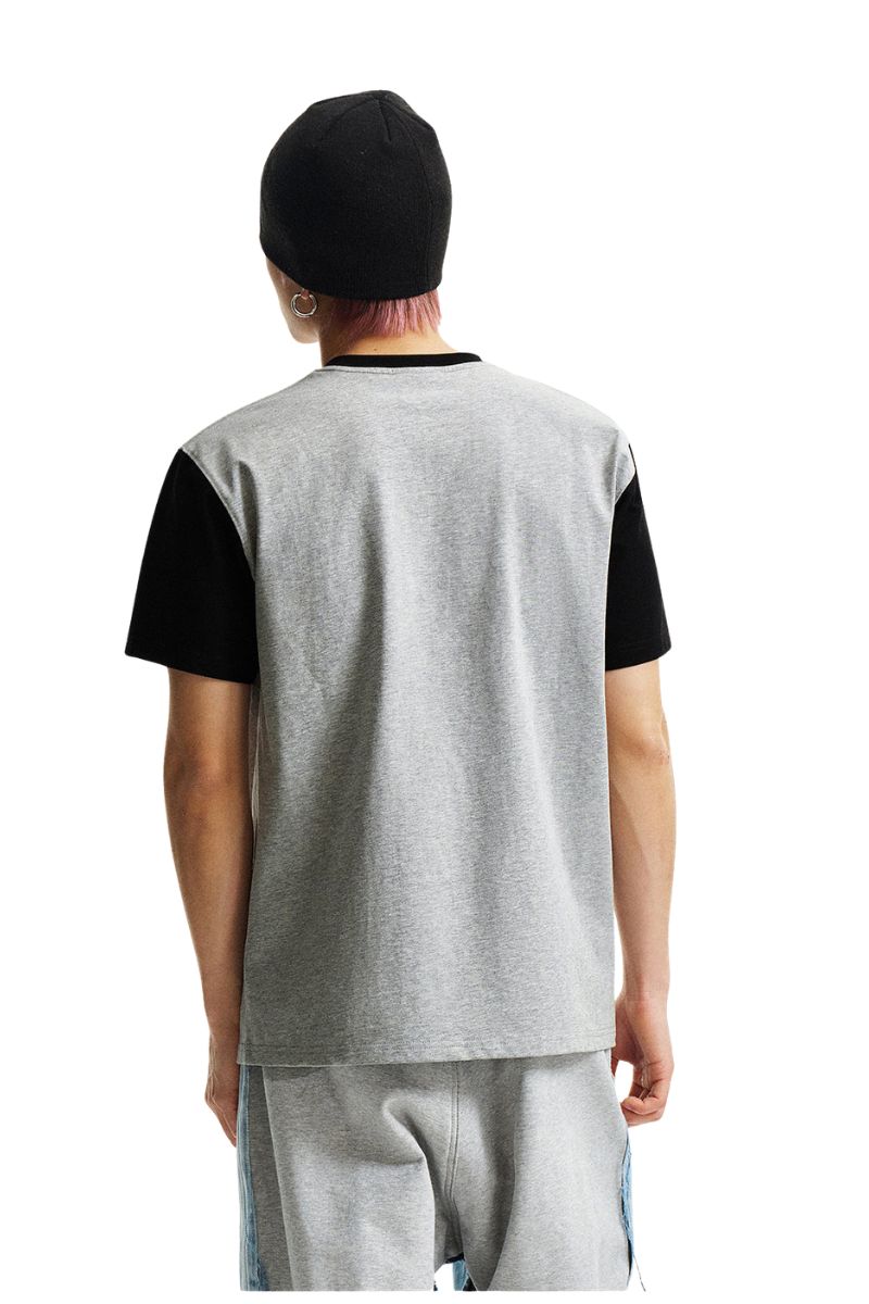 MEDM Blurry Pony Print Glitter Stars Crew Neck T-shirt