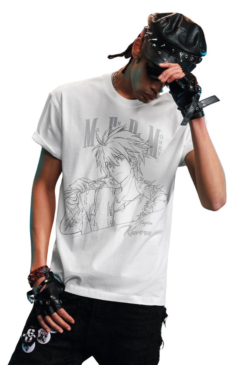 MEDM x EVA NEVER END Series T-Shirt with Half-Body Character Sketch Print