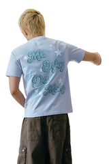 MEDM Gradient Star Font Print Heavy Cotton Couple Tee