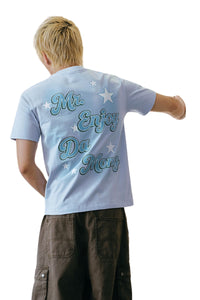 MEDM Gradient Star Font Print Heavy Cotton Couple Tee
