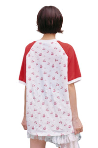 MEDM YUY Yu Small Cherry Raglan Allover Print Couple T-Shirt