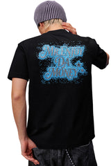 MEDM Sequin Beaded Letter Unisex Loose Short Sleeve Tee