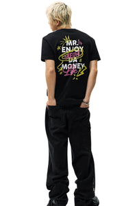 MEDM Color Graffiti Logo Print Loose Short Sleeve Tee