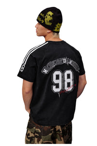 MEDM Denim Patch Embroidery Washed Tee