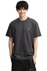 Dangerouspeople DSP Metallic D‑Letter Print T‑Shirt 100% Cotton Vintage Drop Shoulder Streetwear Tee