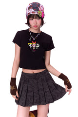BJHG × The Powerpuff Girls Women Slim‑Fit Graphic‑Print Short‑Sleeve Tee