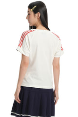 DangerousPeople｜V‑Neck Letter Print Vintage Jersey‑Style Cool‑Touch T‑Shirt