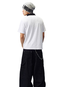 MEDM Color Block 3D Embroidered Men Polo T-Shirt