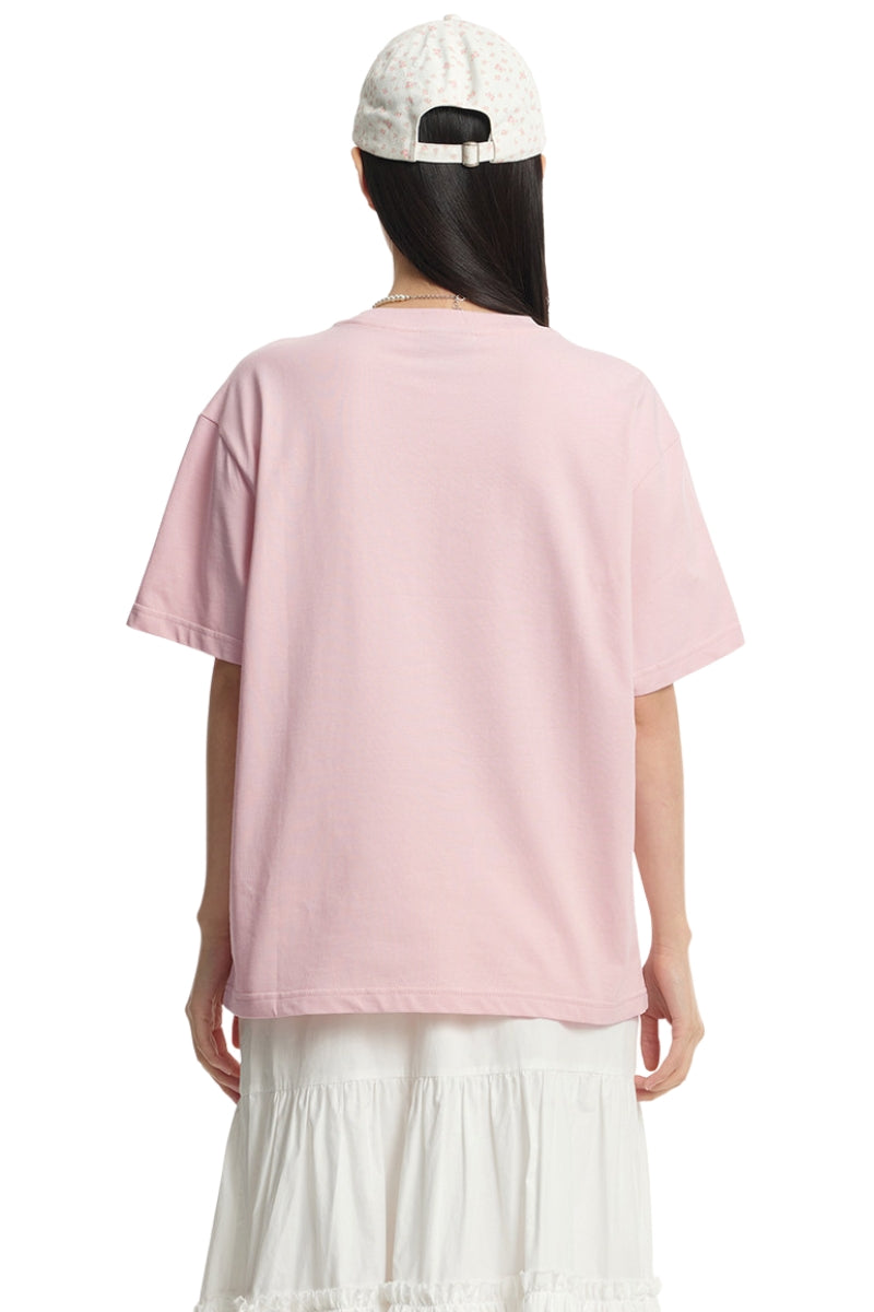 DangerousPeople｜3D Pony Embroidery Pocket Cotton T‑Shirt