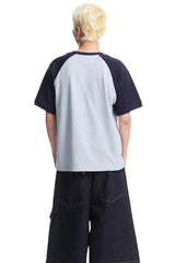 Dangerouspeople DSP Retro Panel Color‑Block Raglan Couple Tee
