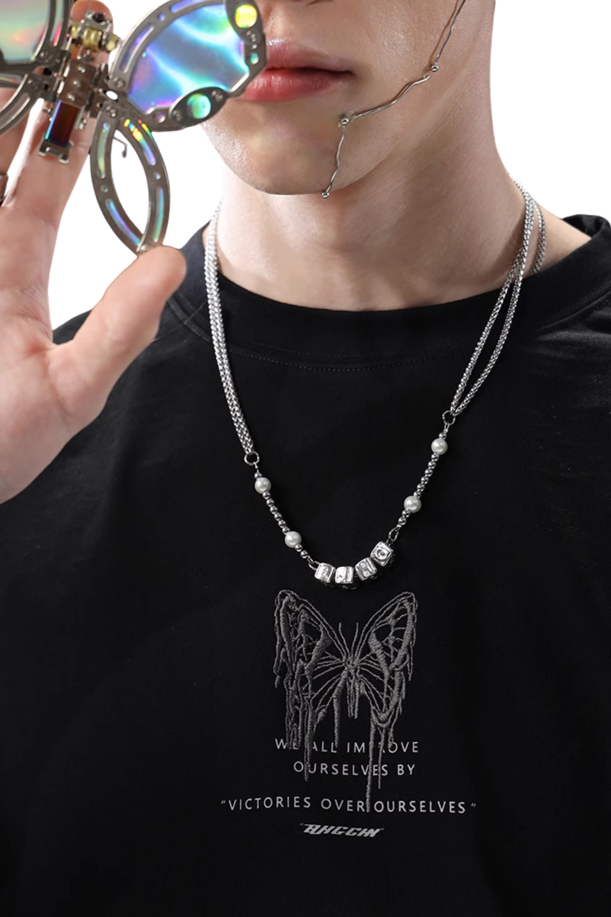 BJHG 3M Reflective Butterfly Embroidery Tee