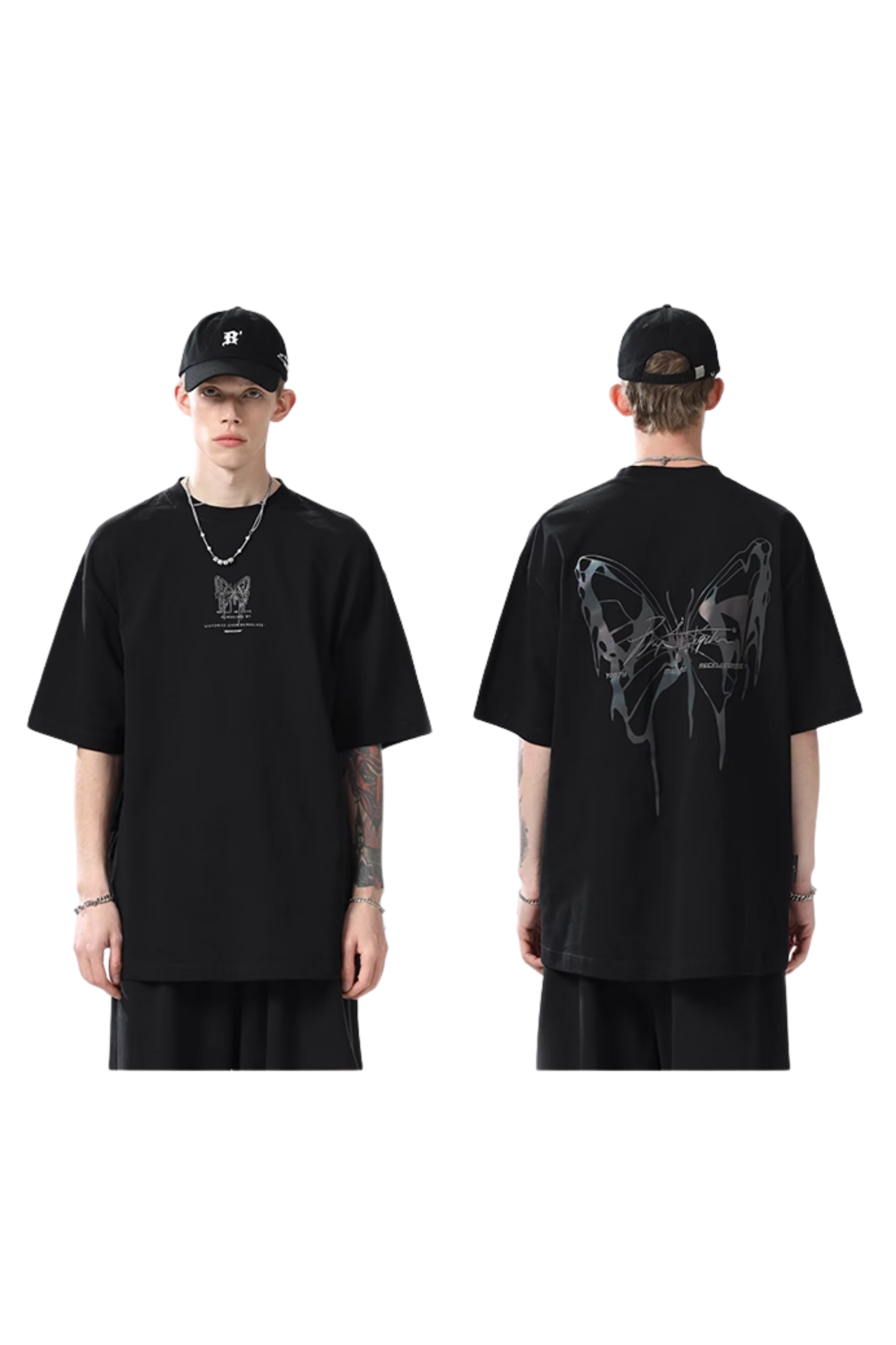 BJHG 3M Reflective Butterfly Embroidery Tee
