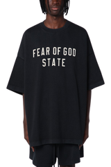 Fear Of God Essentials FW24 Heavy Jersey Crewneck STATE Tee BLACK NAVY Oversize [125BT242000F]