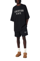 Fear Of God Essentials FW24 Heavy Jersey Crewneck STATE Tee BLACK NAVY Oversize [125BT242000F]