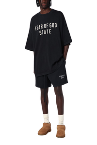 Fear Of God Essentials FW24 Heavy Jersey Crewneck STATE Tee BLACK NAVY Oversize [125BT242000F]
