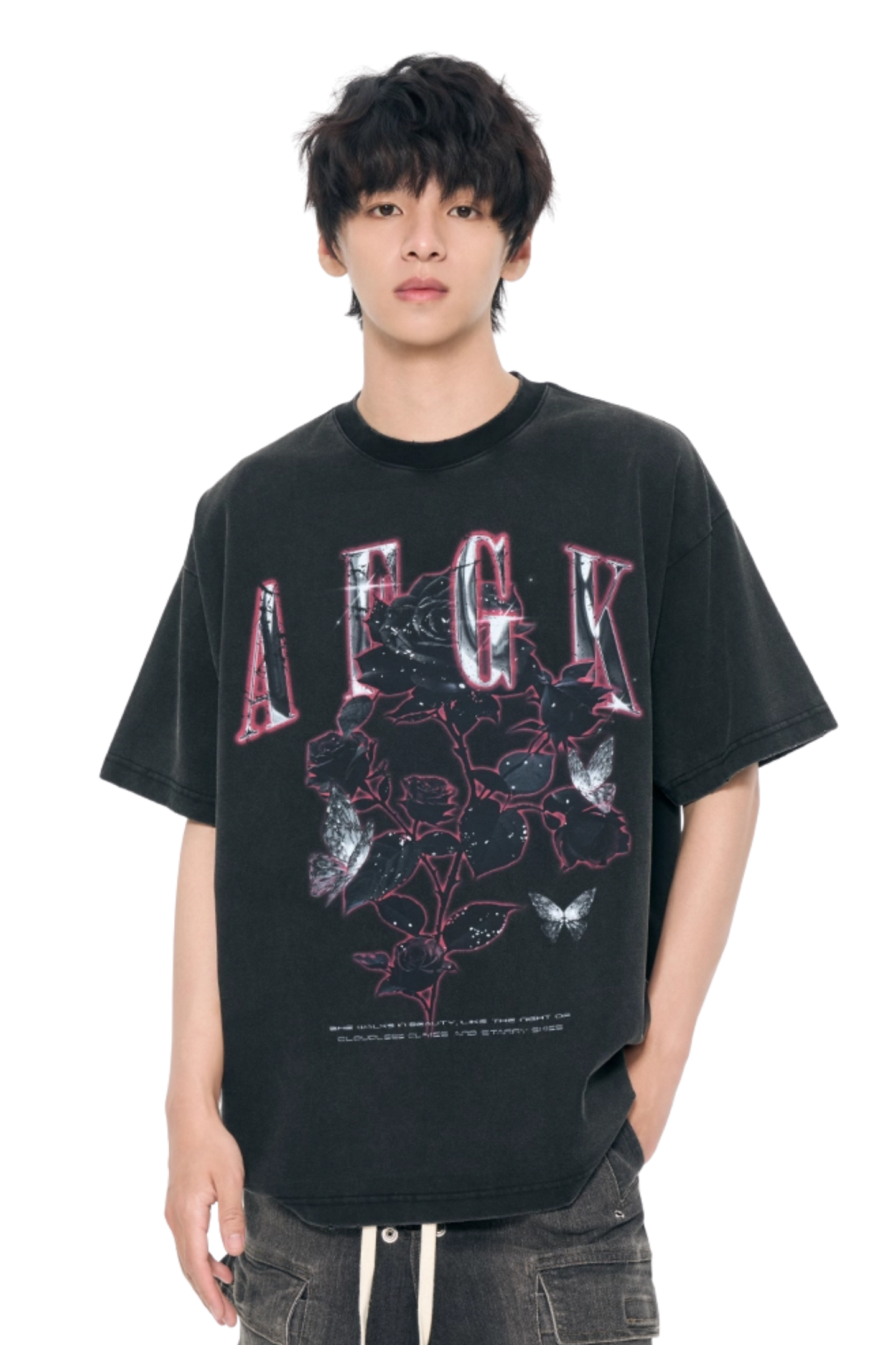AFGK Metallic Rose Washed Tee