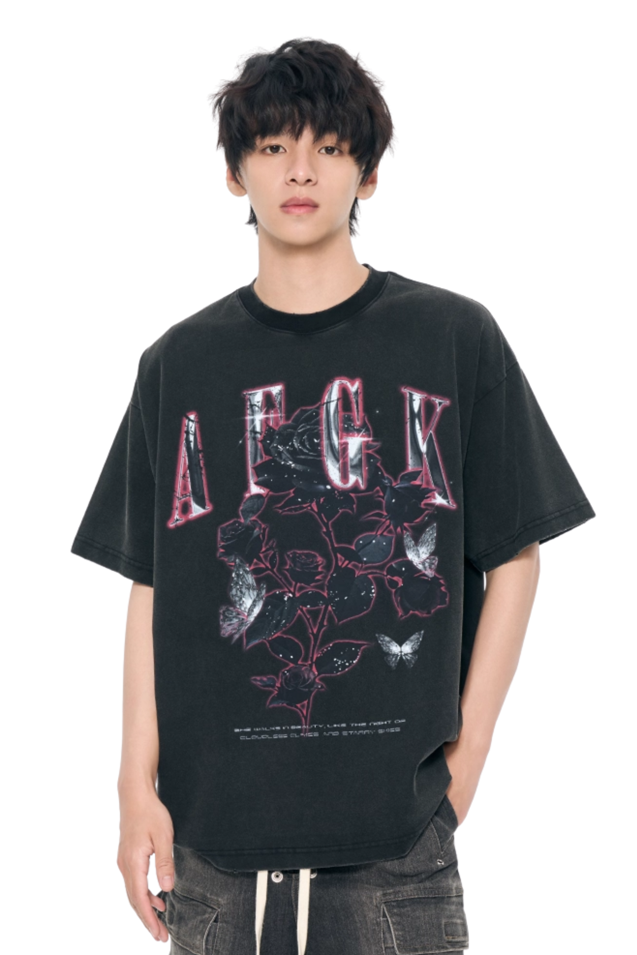 AFGK Metallic Rose Washed Tee