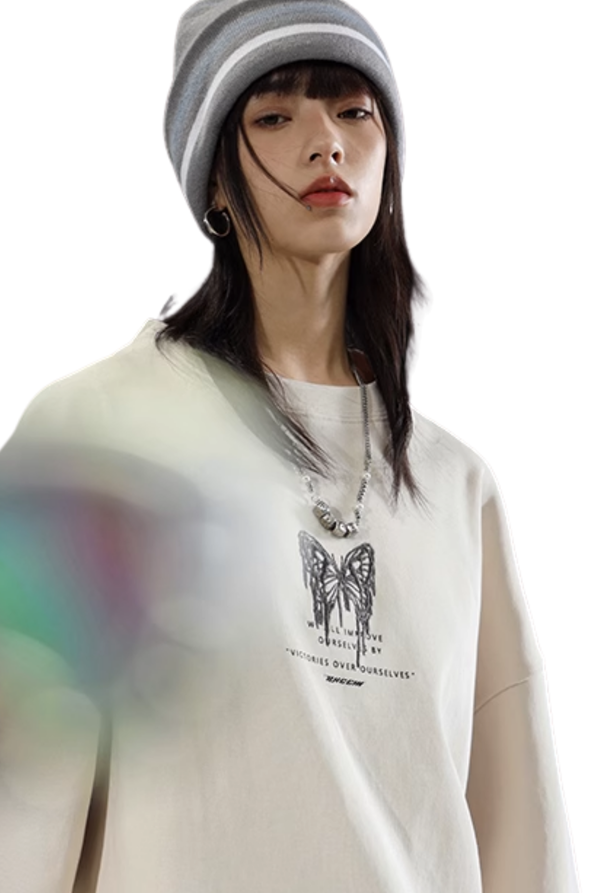BJHG 3M Reflective Butterfly Embroidery Tee
