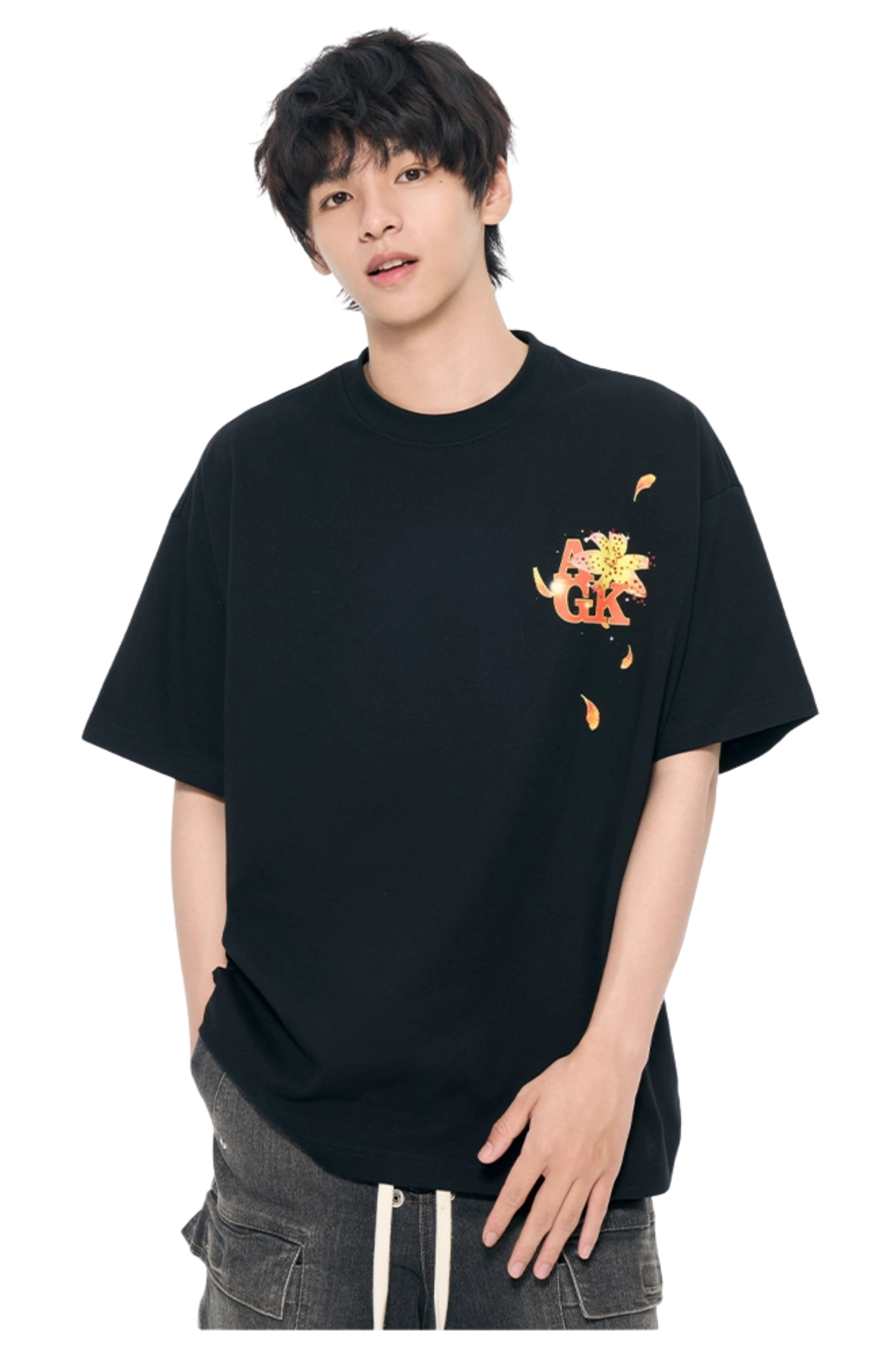AFGK Colourful Rhinestone Floral Tee