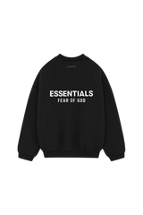 Fear Of God Essentials FW24 Fleece Crewneck Sweater BLACK Fear Of God Essentials FW24 Fleece Crewneck Sweater BLACK