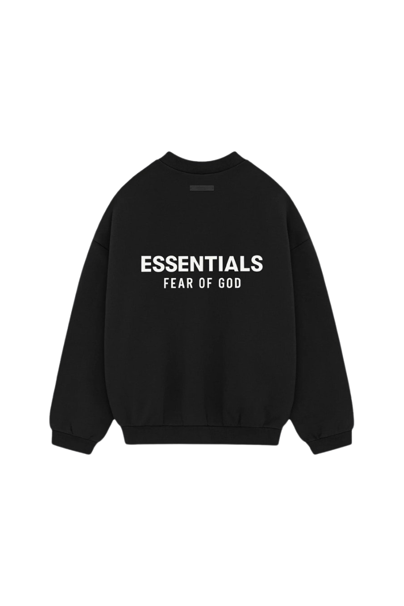 Fear Of God Essentials FW24 Fleece Crewneck Sweater BLACK [192HO246260F]