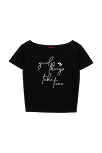 AFGK Cursive One Shoulder Ladies Tee