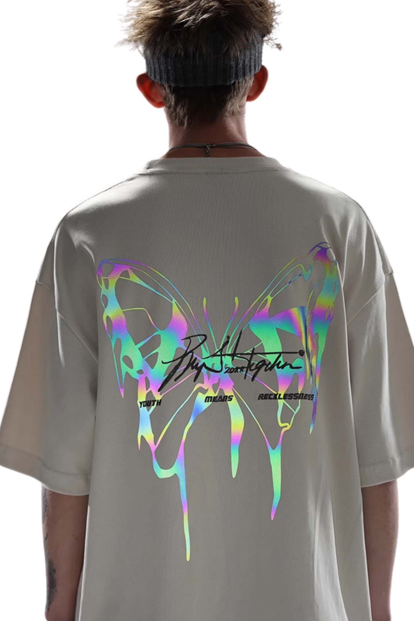 BJHG 3M Reflective Butterfly Embroidery Tee