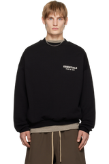 Fear Of God Essentials FW24 Fleece Crewneck Sweater BLACK [192HO246260F]