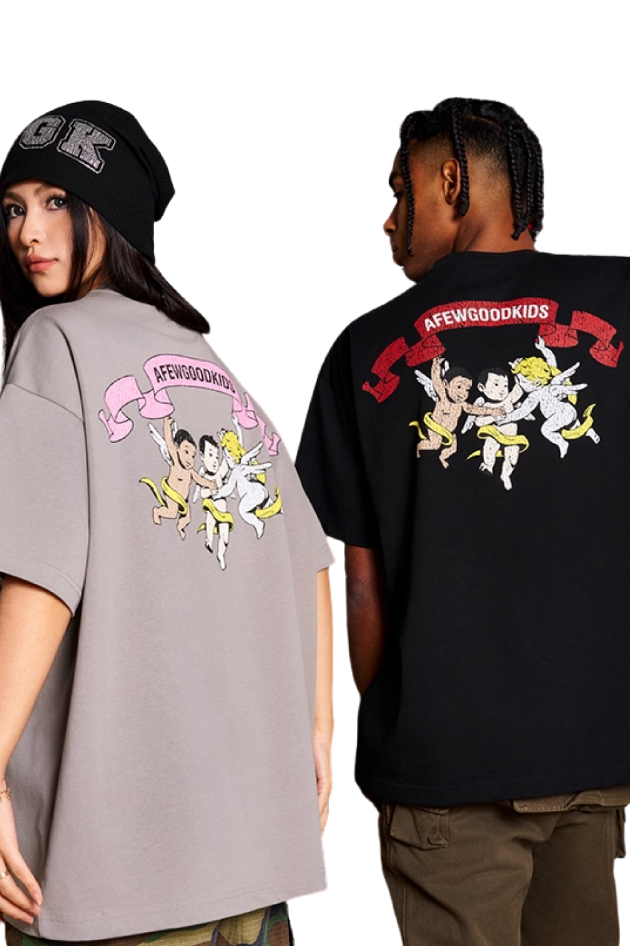 AFGK Triple Angel Washed Distressed Tee
