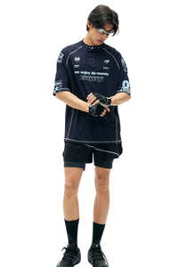 MEDM Contrast Stitch Star Print Quick Dry Sports Tee