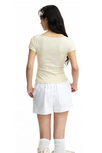 DangerousPeople｜Dog Embroidery Stretch Slim‑Fit Women’s T‑Shirt