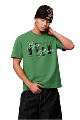 MEDM 3D Logo Embroidery Contrast Color Cooling Crew Neck Tee