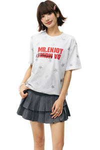 MEDM Contrast Star Logo Vintage Loose Unisex T-shirt