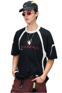 BJHG | UPF50+ Quick‑Dry Spliced Short Sleeve Tee, American Sport Top for Men Women