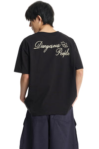 DangerousPeople｜Glow‑in‑the‑Dark Crown D‑Logo Print Cotton T‑Shirt