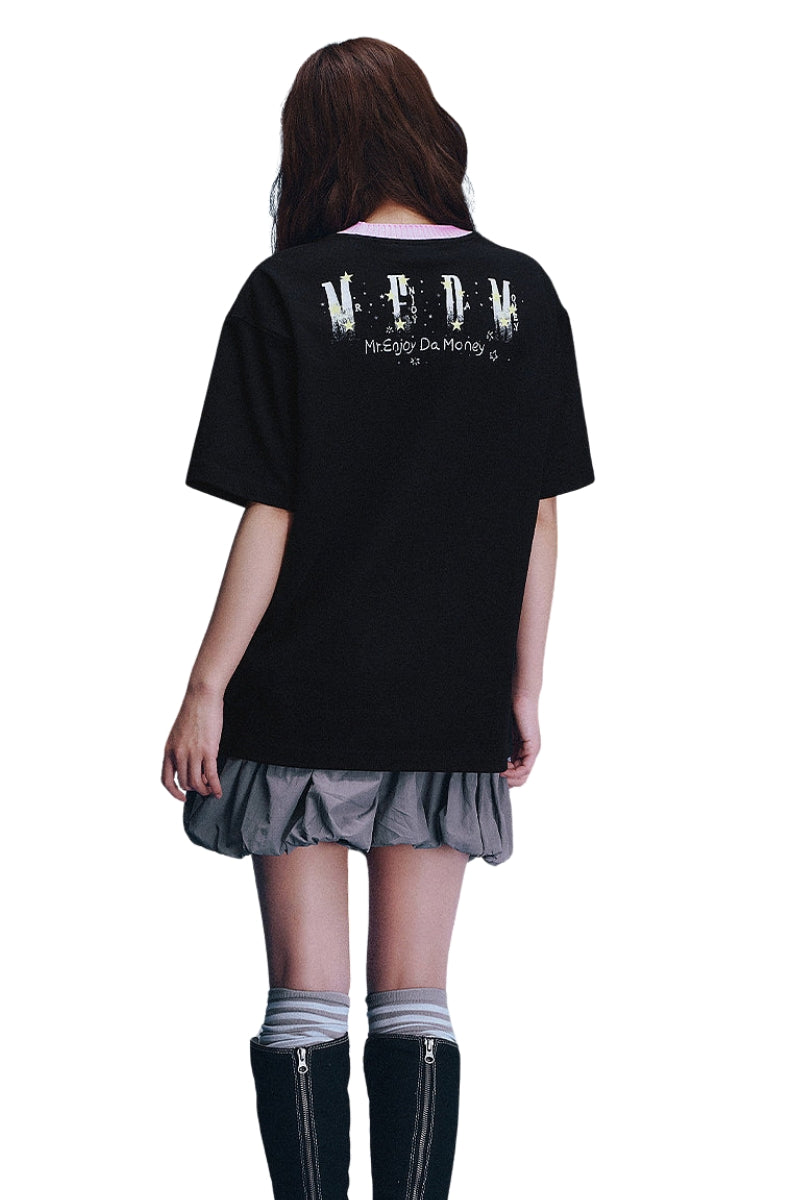 MEDM x Iria's Mailbox Starry Sky Glitter Print Cute Tee