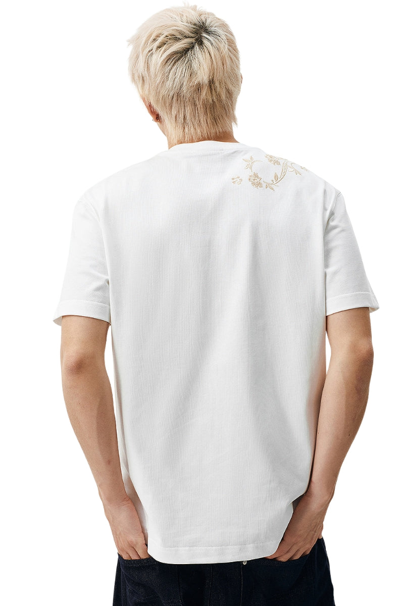 MEDM Royal Pattern Logo Embroidered Tee