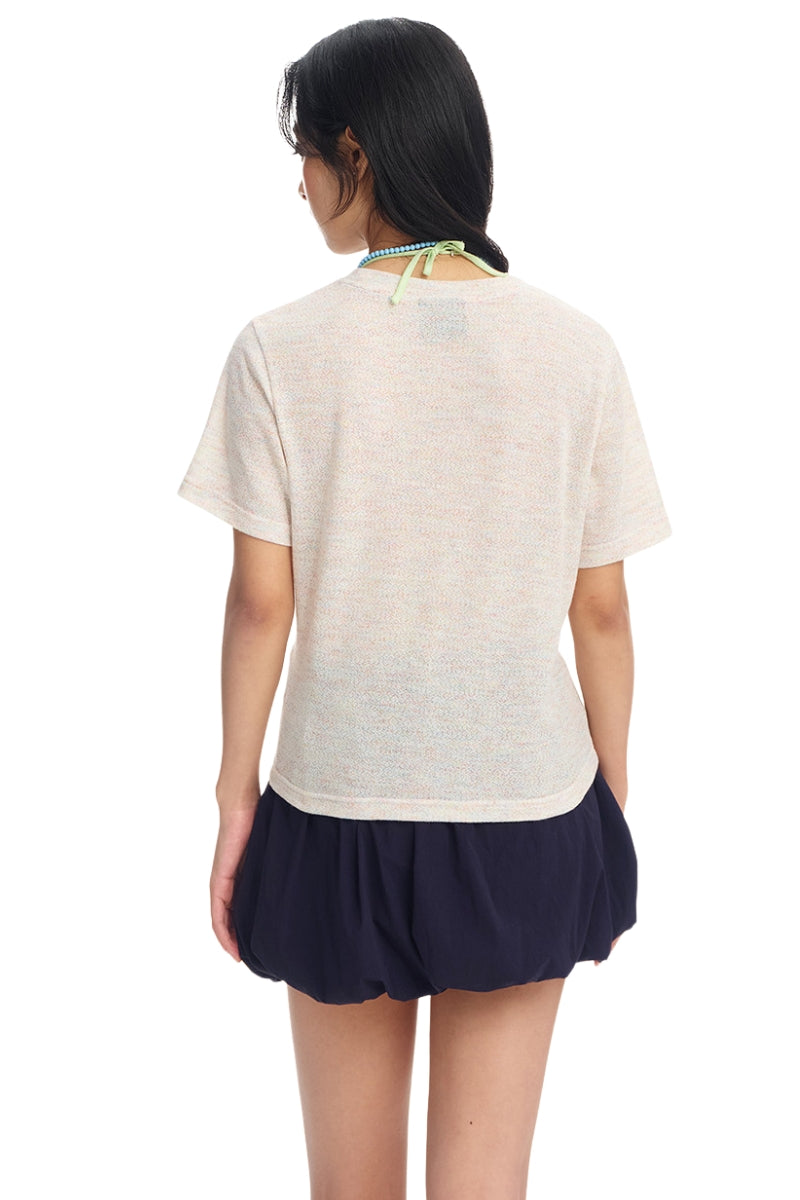 Dangerouspeople DSP Puzzle Dessert Hand‑Draw Print T‑Shirt | Drop‑Shoulder Streetwear Women Tee