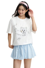 Dangerouspeople DSP Dog Patch Embroidered Loose Short Sleeve Tee