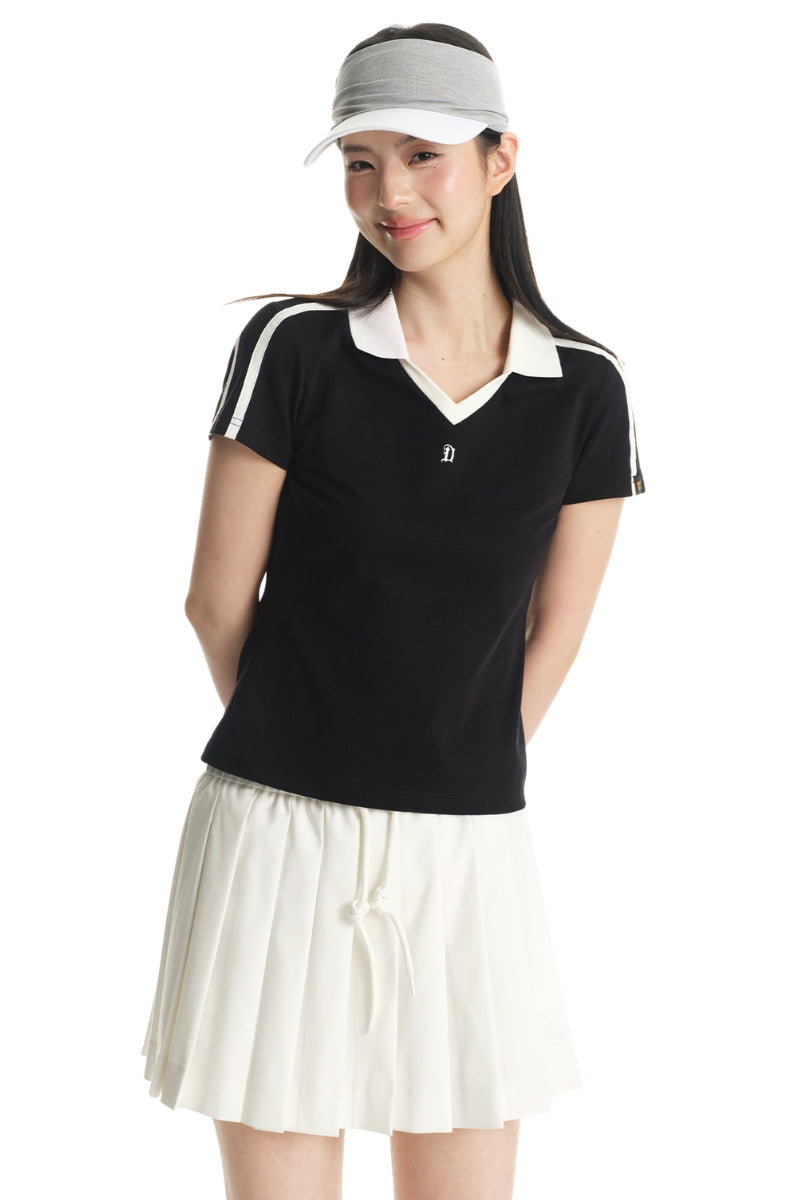 DangerousPeople DSP Women's Sorona Color‑Block Slim‑Fit Polo Tee