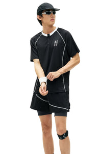 MEDM Contrast Curve Henley Neck Quick Dry Tee